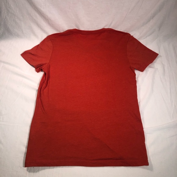 Men’s Giordano Short Sleeve V-Neck T-Shirt Size XL Muscle Fit Orange - Picture 4 of 4